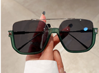 Oversized aviator sunglasses in matte black metal with double bridge, view 7