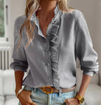 Padded shoulder sleeveless top in white with clean round neck, view 2