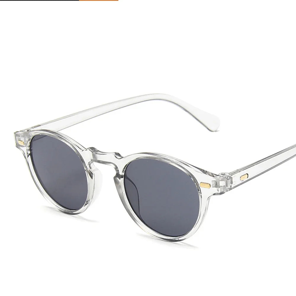 Round tortoise acetate sunglasses with green polarized lenses, view 4