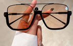 Oversized aviator sunglasses in matte black metal with double bridge, view 4