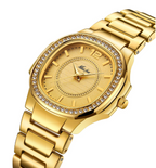 Two tone bracelet watch in silver and rose gold with crystal bezel, view 4