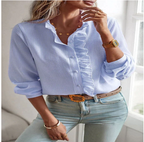 Padded shoulder sleeveless top in white with clean round neck